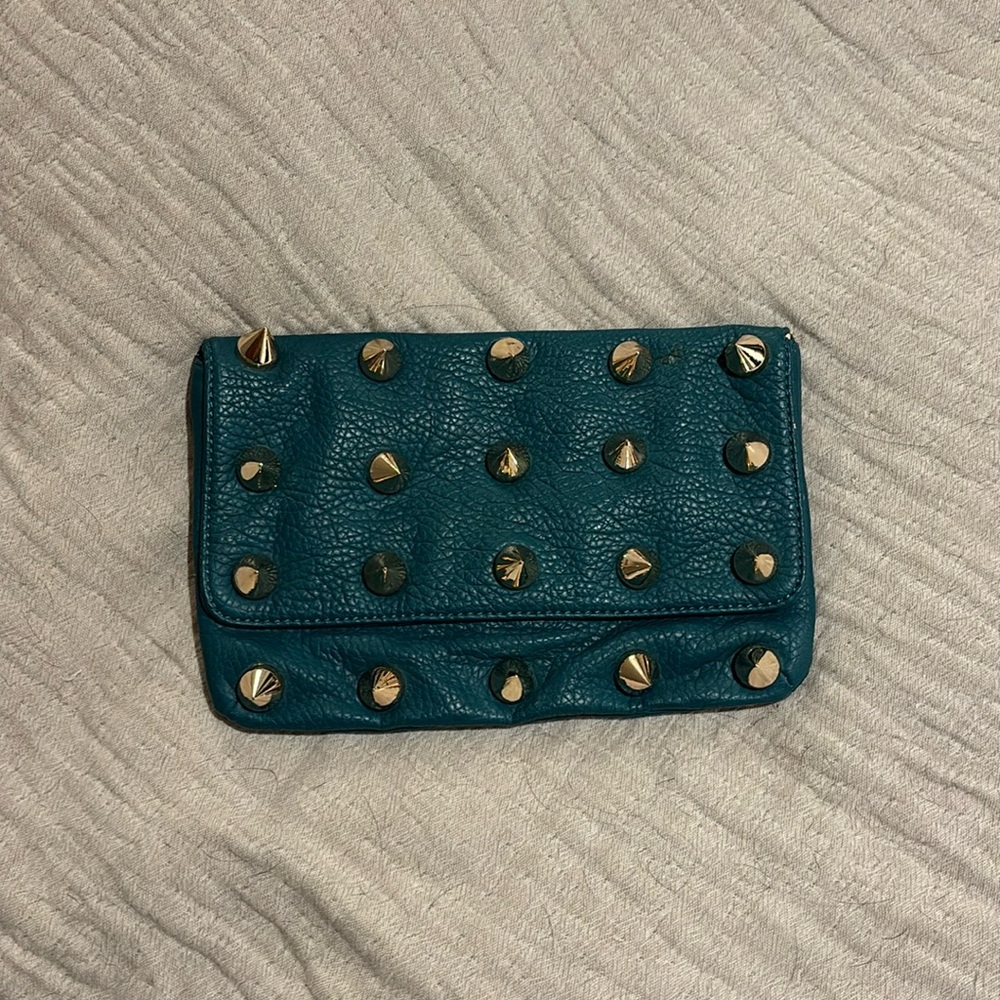 Deux lux - teal clutch NWT